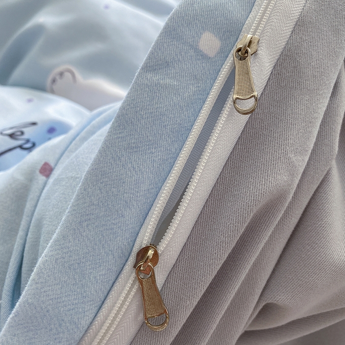 91家纺网 家纺一手货源 找家纺 眷恋家纺 2025新款秋冬超柔全棉精梳棉磨毛三件套四件套 软萌奶象-兰