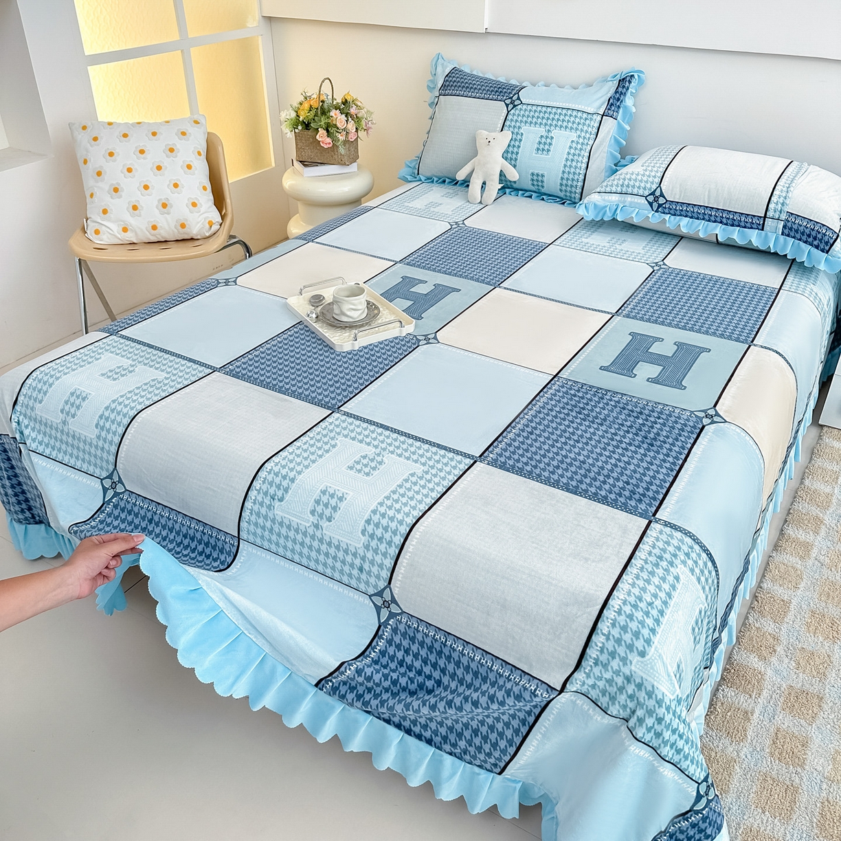 91家纺网 家纺一手货源 找家纺 （总）手艺人家纺 2025新款宝宝绒单层床盖三件套