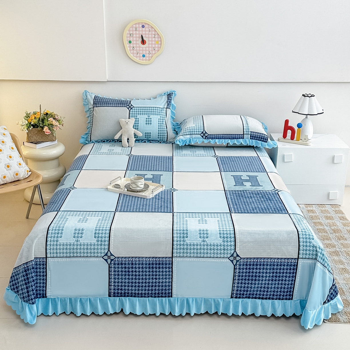 （总）手艺人家纺 2025新款宝宝绒单层床盖三件套