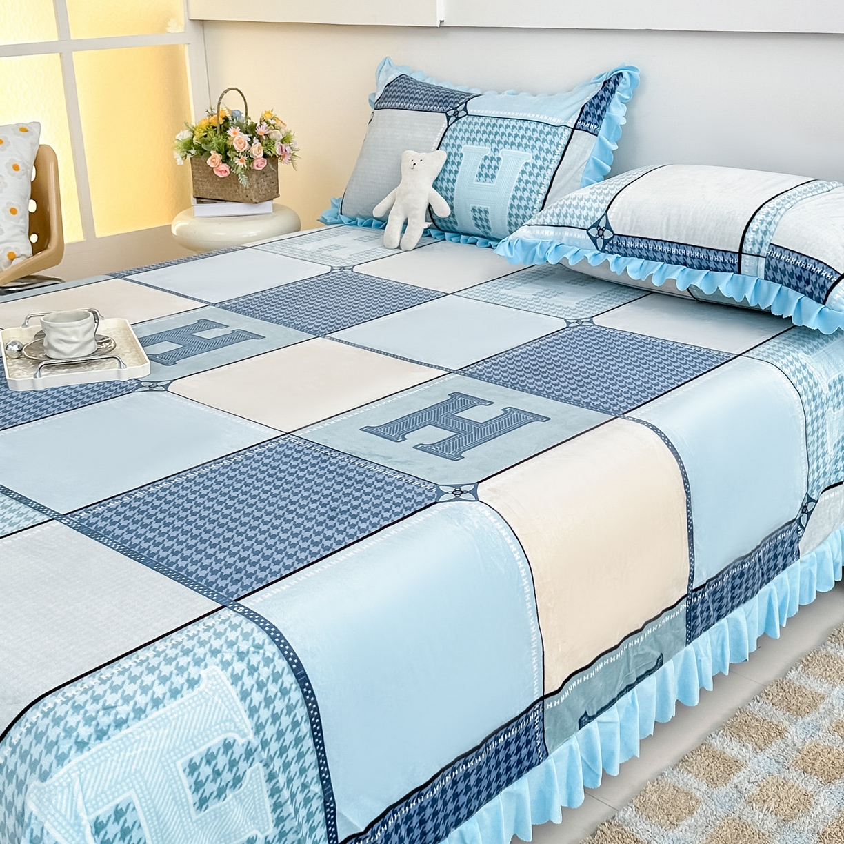 91家纺网 家纺一手货源 找家纺 （总）手艺人家纺 2025新款宝宝绒单层床盖三件套