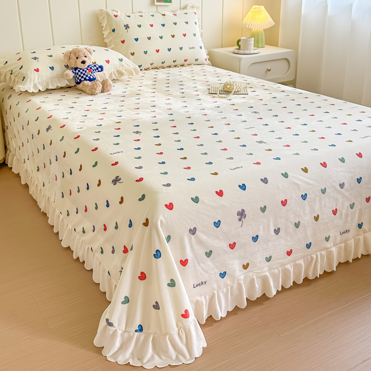 91家纺网 家纺一手货源 找家纺 手艺人家纺 2025新款宝宝绒单层床盖三件套 NDC32