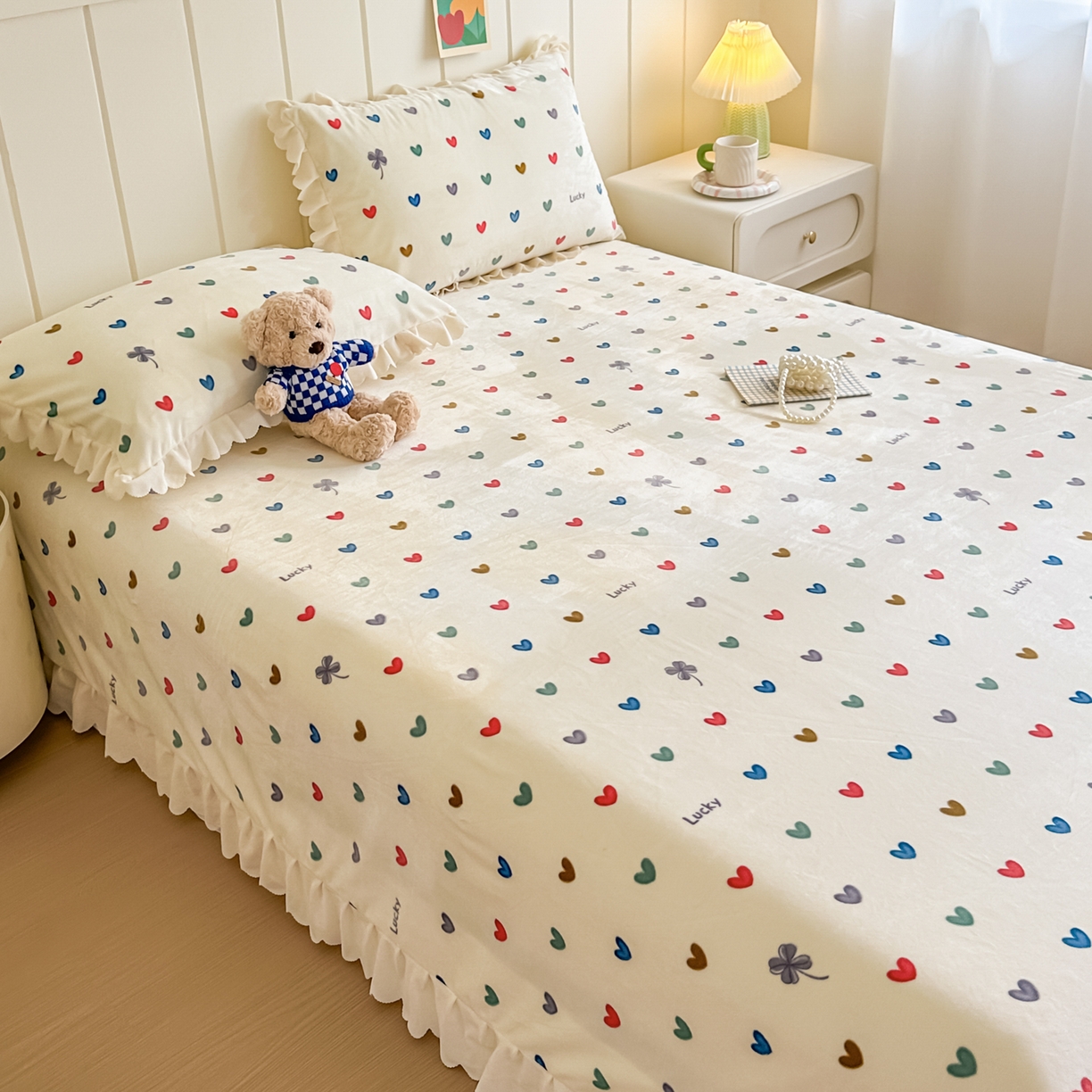 91家纺网 家纺一手货源 找家纺 手艺人家纺 2025新款宝宝绒单层床盖三件套 NDC32