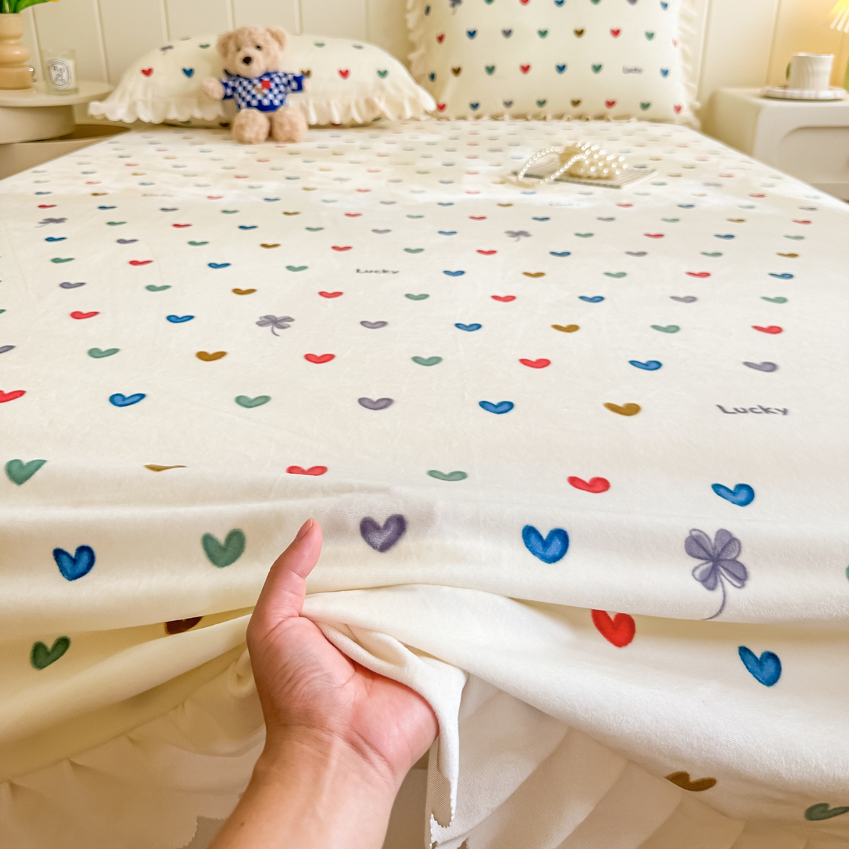 91家纺网 家纺一手货源 找家纺 手艺人家纺 2025新款宝宝绒单层床盖三件套 NDC32