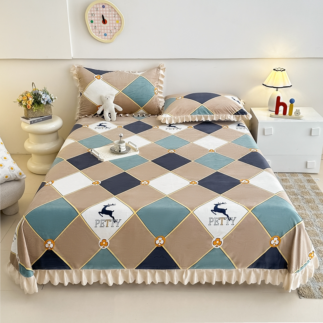 91家纺网 家纺一手货源 找家纺 （总）手艺人家纺 2025新款宝宝绒单层床盖三件套