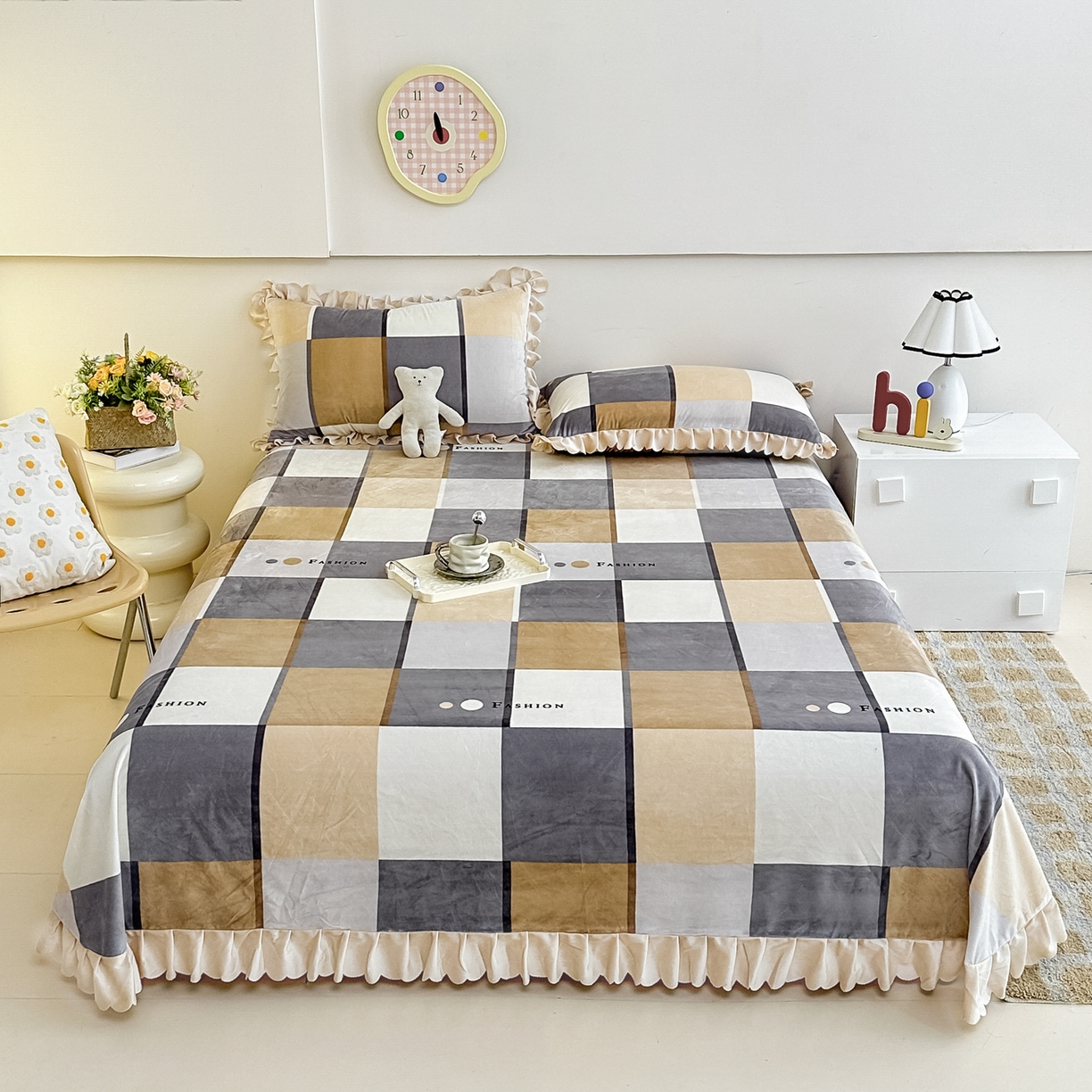 91家纺网 家纺一手货源 找家纺 （总）手艺人家纺 2025新款宝宝绒单层床盖三件套