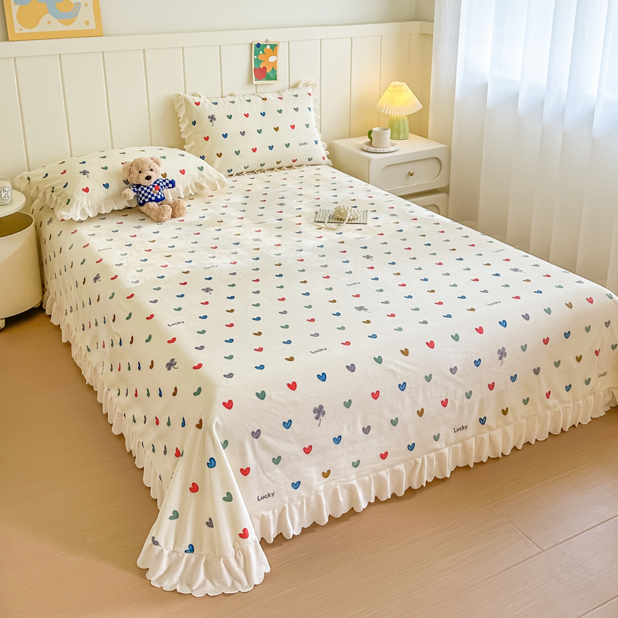 91家纺网 家纺一手货源 找家纺 手艺人家纺 2025新款宝宝绒单层床盖三件套 NDC32