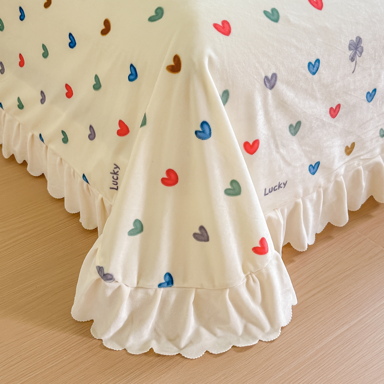 91家纺网 家纺一手货源 找家纺 手艺人家纺 2025新款宝宝绒单层床盖三件套 NDC32