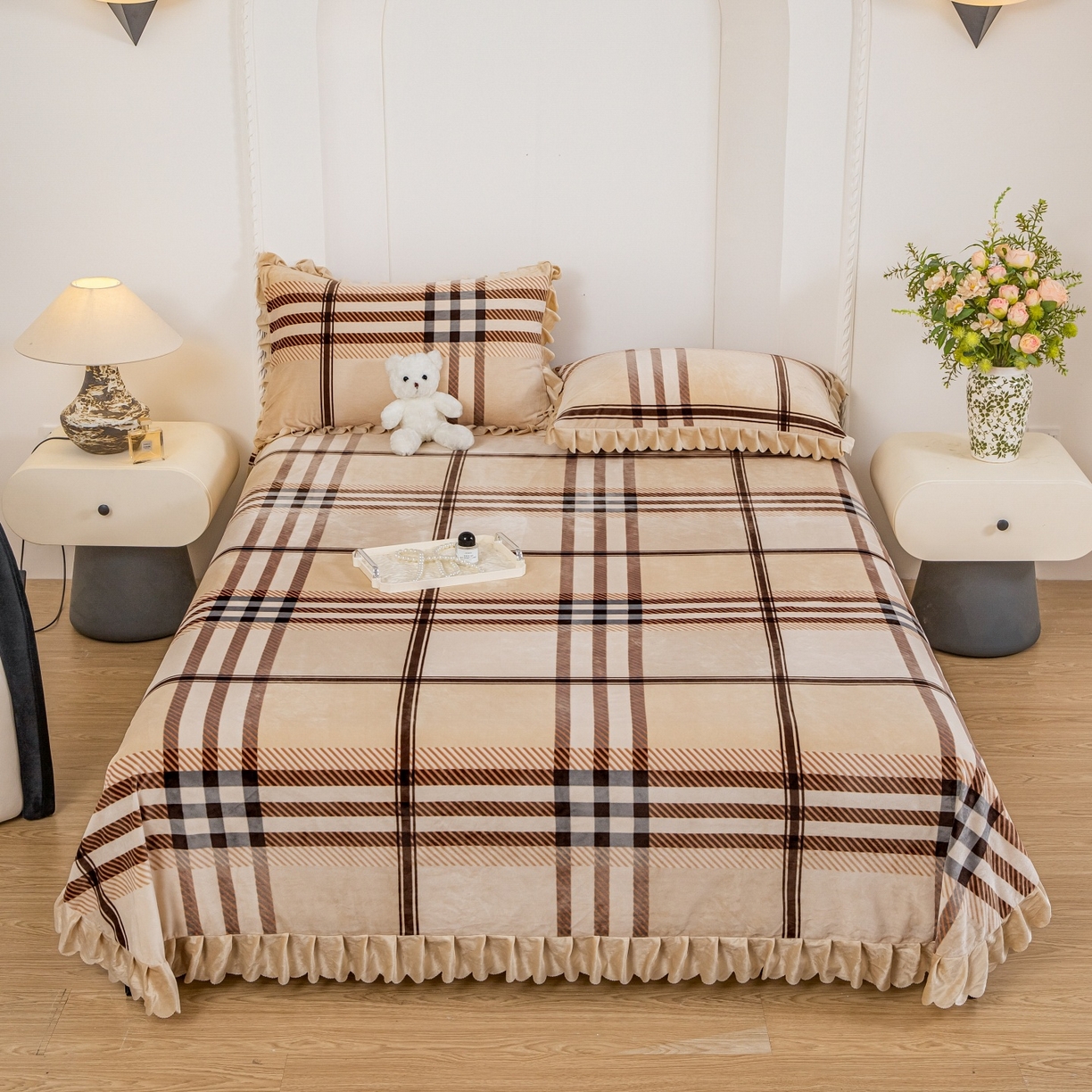 手艺人家纺 2025新款宝宝绒单层床盖三件套 NDC52