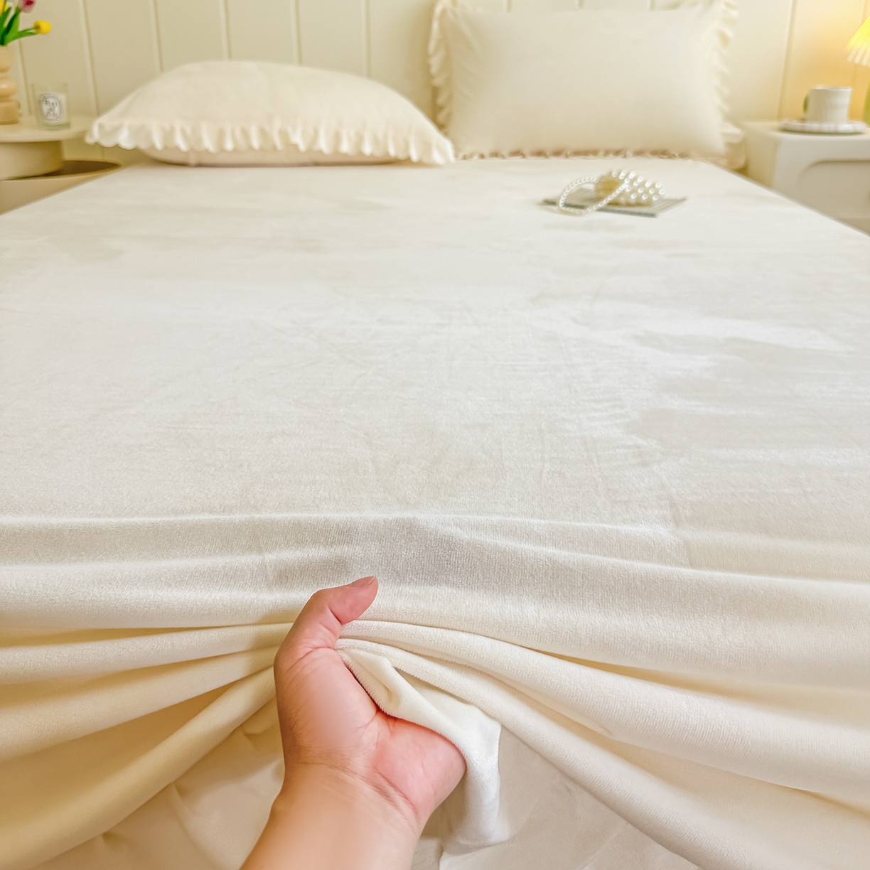 91家纺网 家纺一手货源 找家纺 手艺人家纺 2025新款宝宝绒单层床盖三件套 NDC31