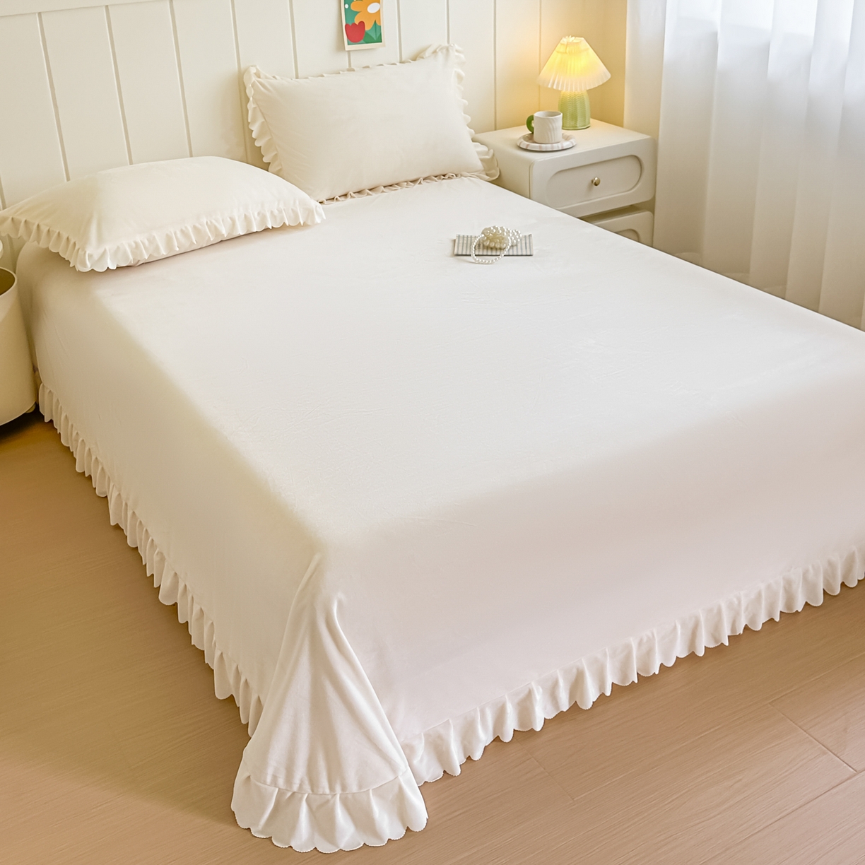 91家纺网 家纺一手货源 找家纺 手艺人家纺 2025新款宝宝绒单层床盖三件套 NDC31