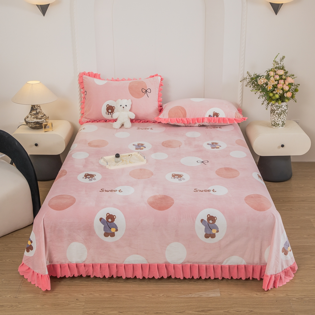 手艺人家纺 2025新款宝宝绒单层床盖三件套 NDC39