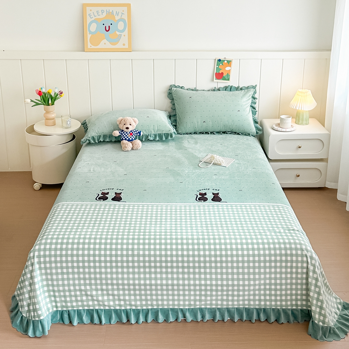 手艺人家纺 2025新款宝宝绒单层床盖三件套 NDC25