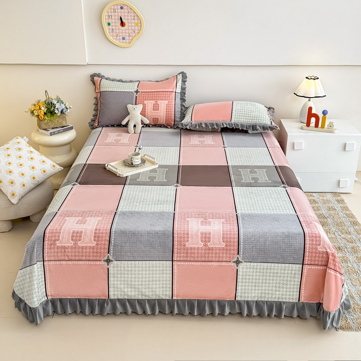 手艺人家纺 2025新款宝宝绒单层床盖三件套 NDC16