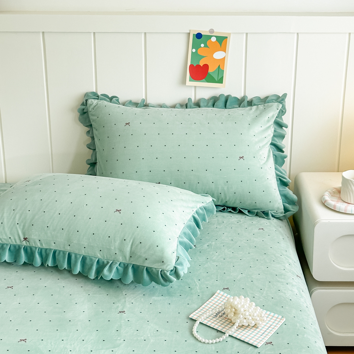 91家纺网 家纺一手货源 找家纺 手艺人家纺 2025新款宝宝绒单层床盖三件套 NDC25