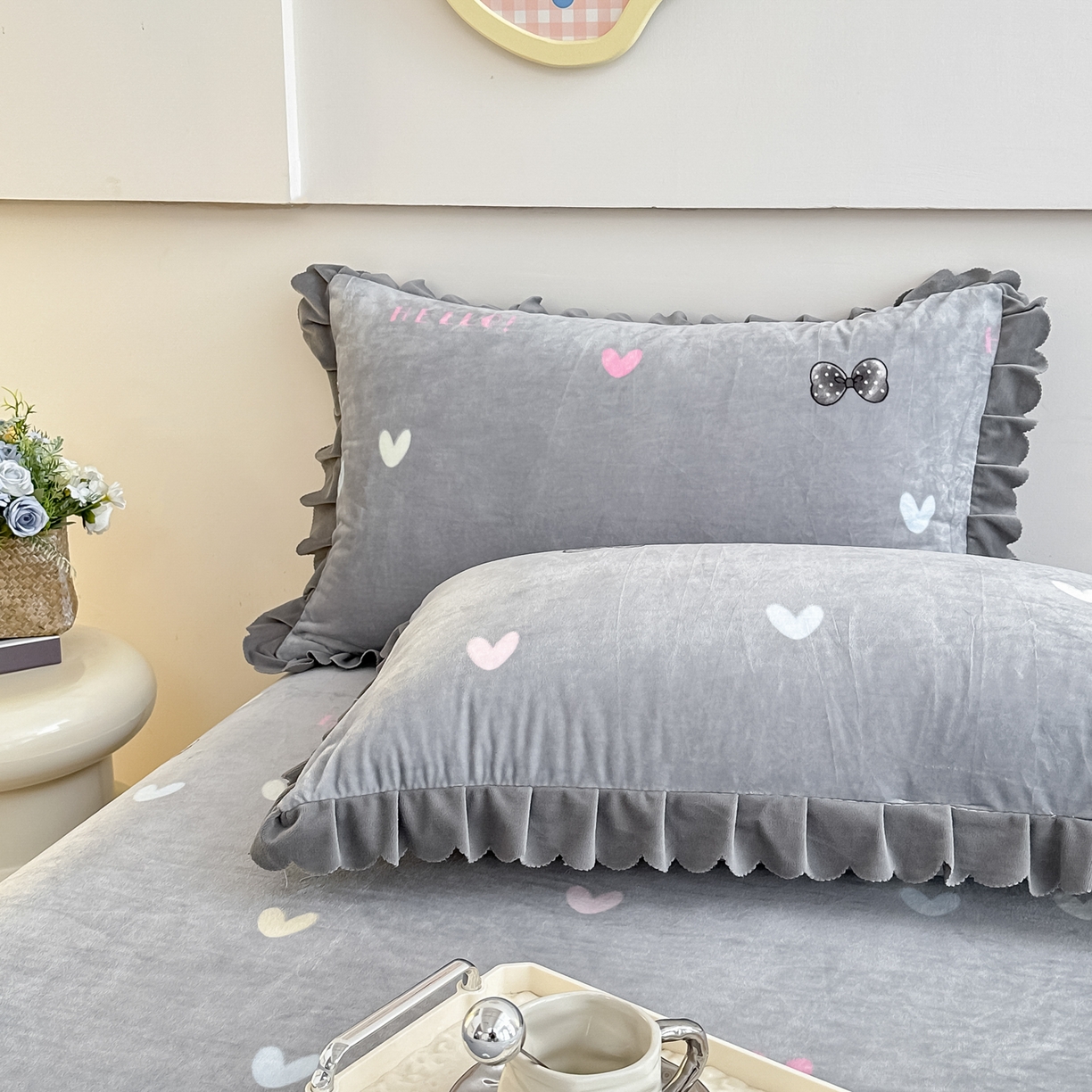 91家纺网 家纺一手货源 找家纺 手艺人家纺 2025新款宝宝绒单层床盖三件套 NDC30