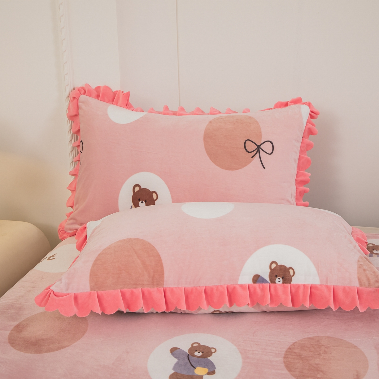 91家纺网 家纺一手货源 找家纺 手艺人家纺 2025新款宝宝绒单层床盖三件套 NDC39