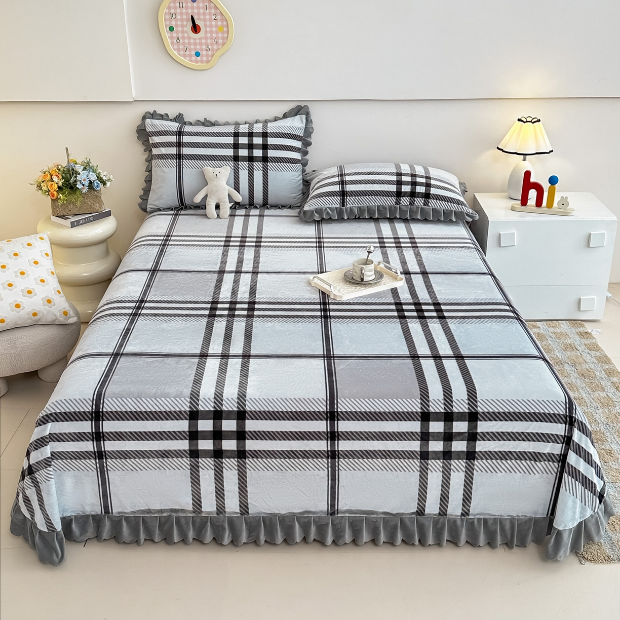 手艺人家纺 2025新款宝宝绒单层床盖三件套 NDC13