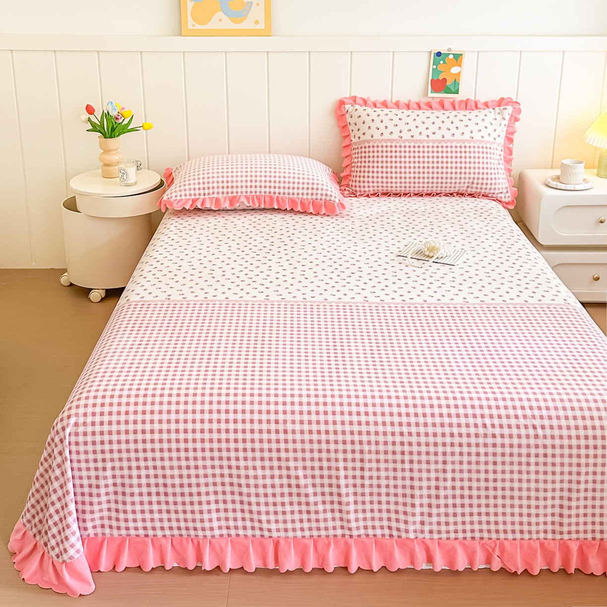 91家纺网 家纺一手货源 找家纺 手艺人家纺 2025新款宝宝绒单层床盖三件套 NDC36