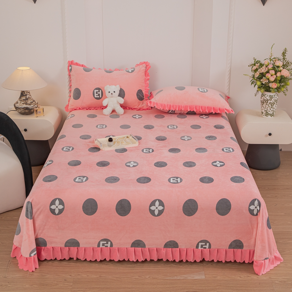 手艺人家纺 2025新款宝宝绒单层床盖三件套 NDC57