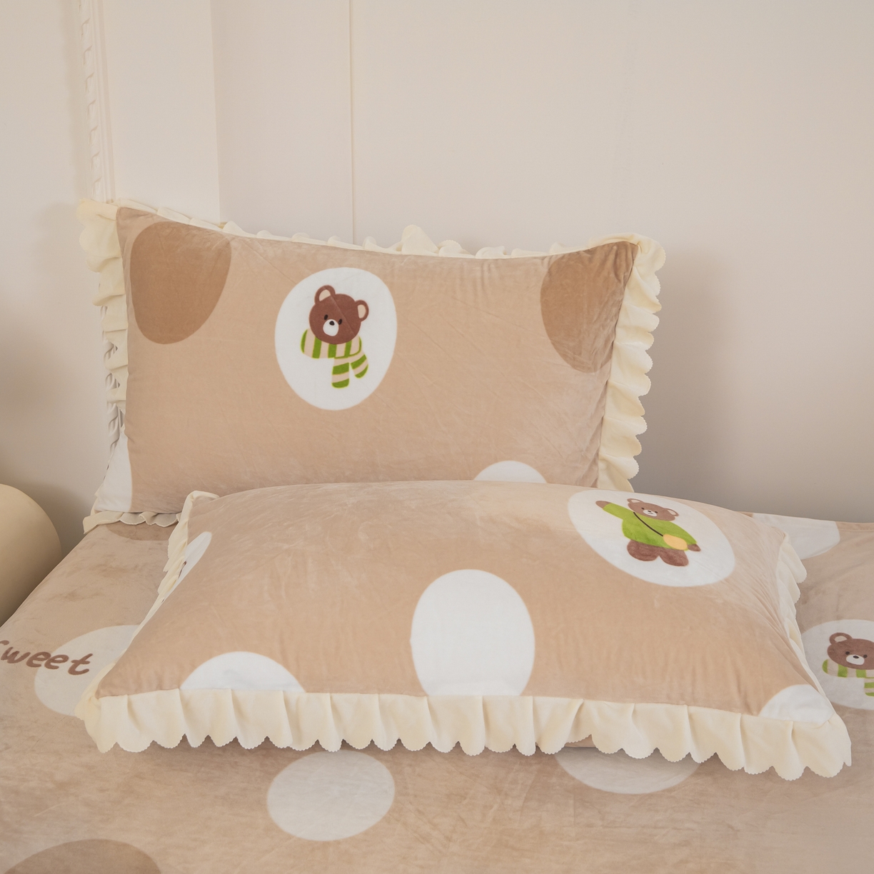 91家纺网 家纺一手货源 找家纺 手艺人家纺 2025新款宝宝绒单层床盖三件套 NDC37