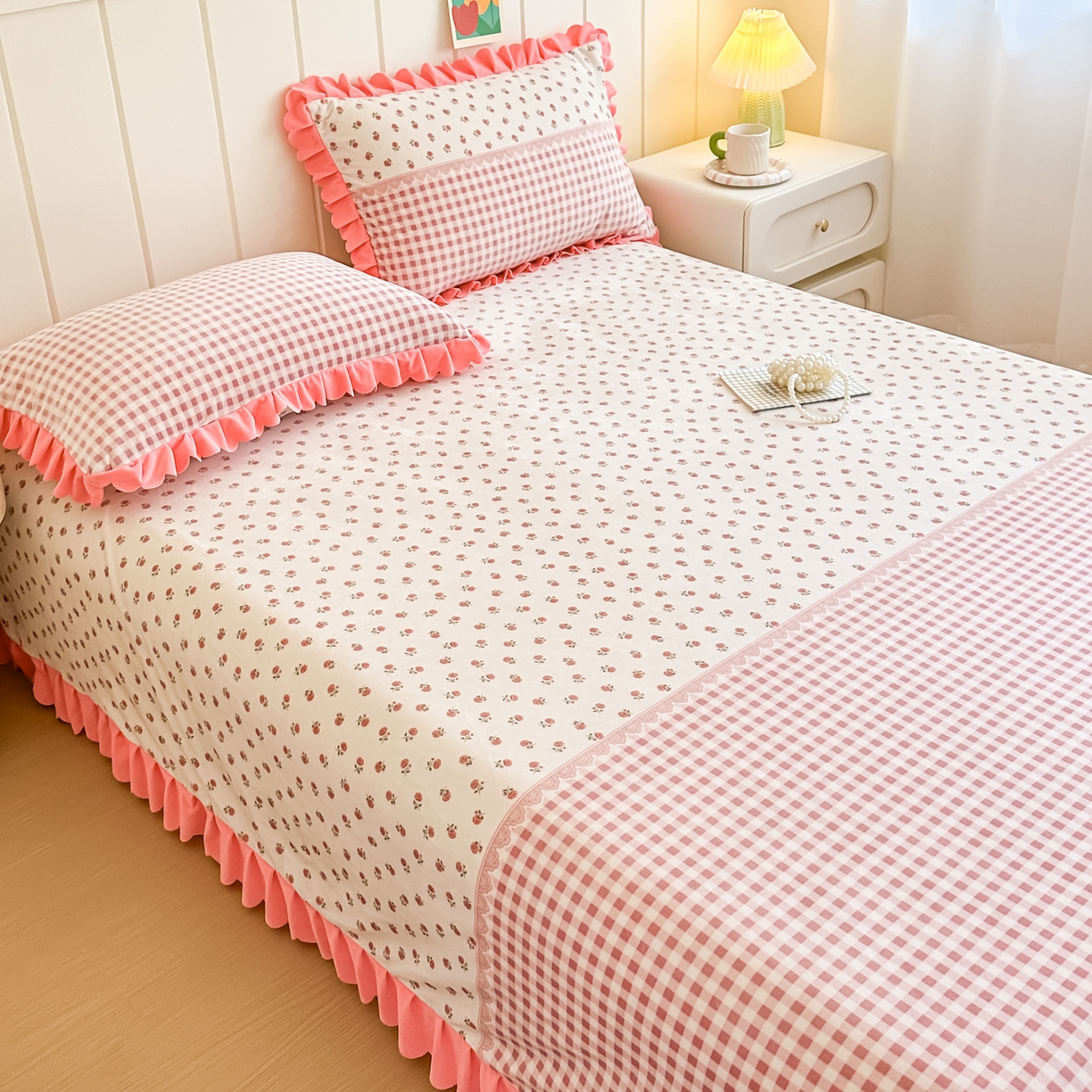 91家纺网 家纺一手货源 找家纺 手艺人家纺 2025新款宝宝绒单层床盖三件套 NDC36