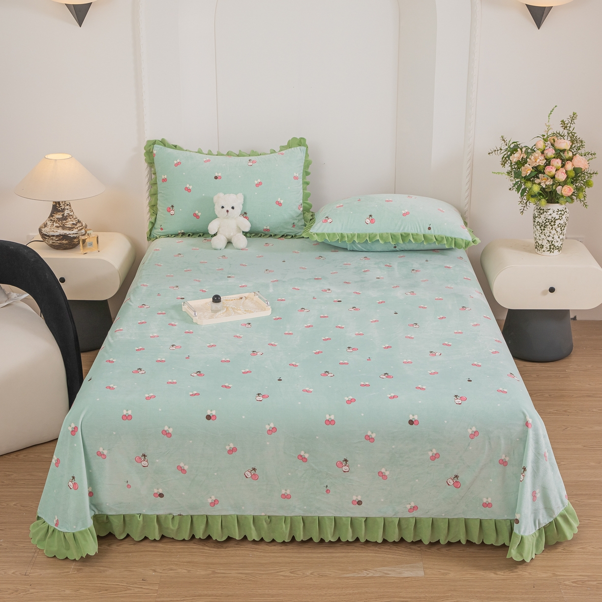 手艺人家纺 2025新款宝宝绒单层床盖三件套 NDC53