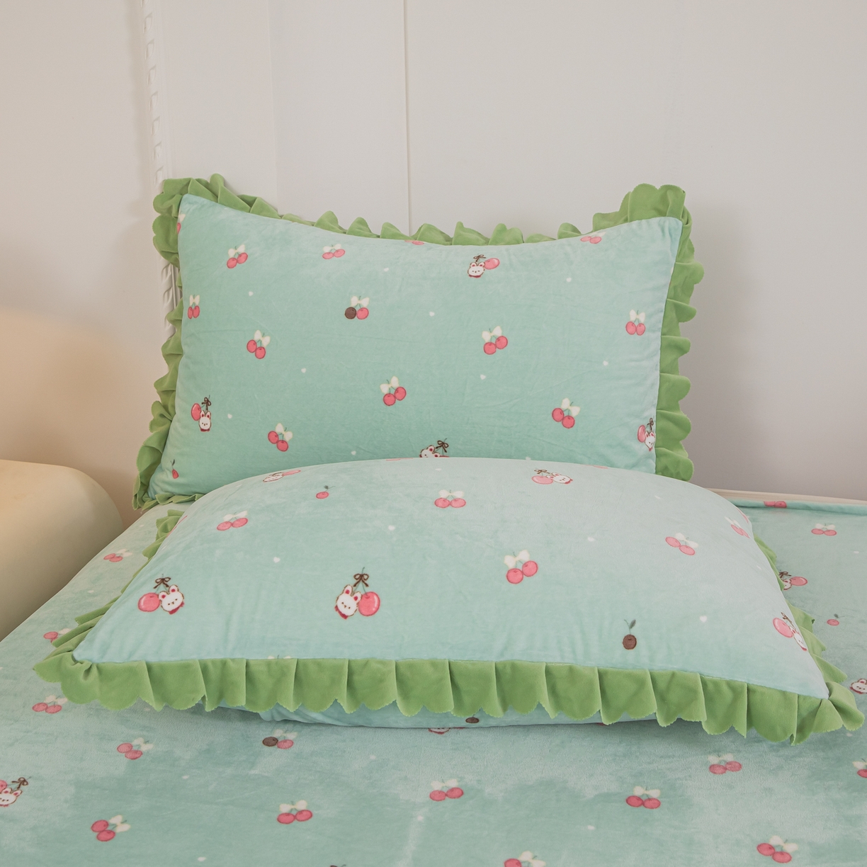 91家纺网 家纺一手货源 找家纺 手艺人家纺 2025新款宝宝绒单层床盖三件套 NDC53