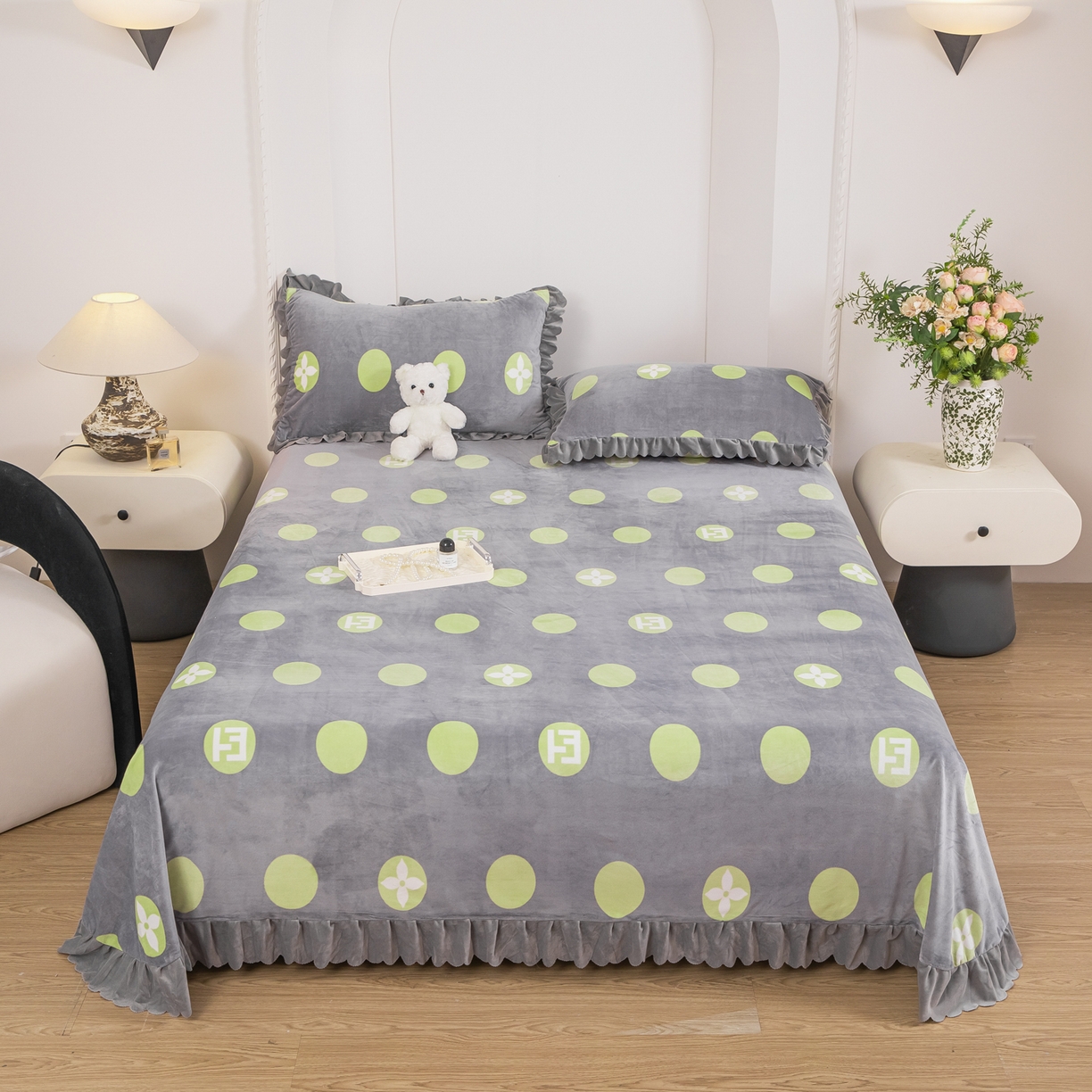 手艺人家纺 2025新款宝宝绒单层床盖三件套 NDC50