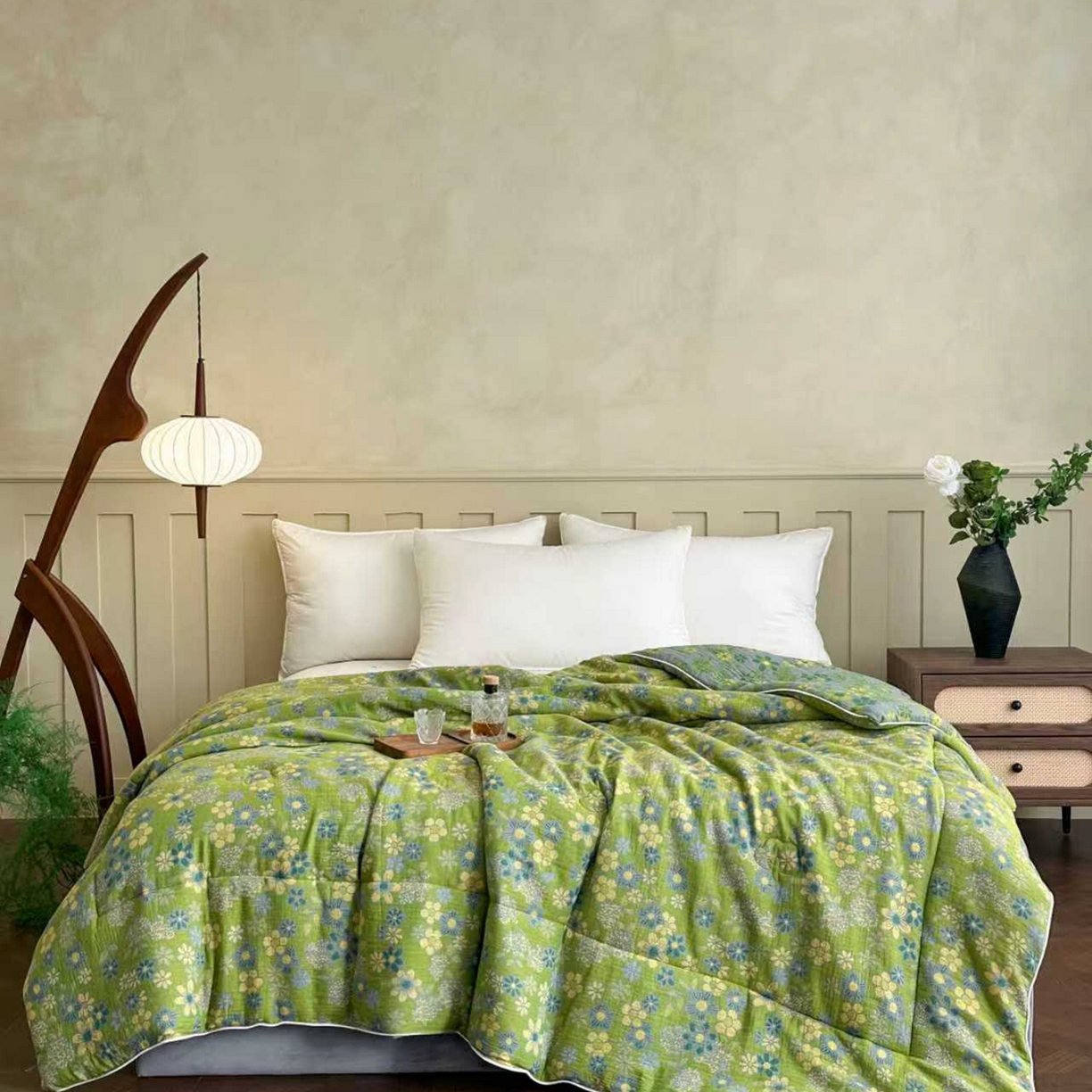 91家纺网 家纺一手货源 找家纺 （总）睡棉坊 2025新款全棉色织提花双层纱春秋被芯冬被