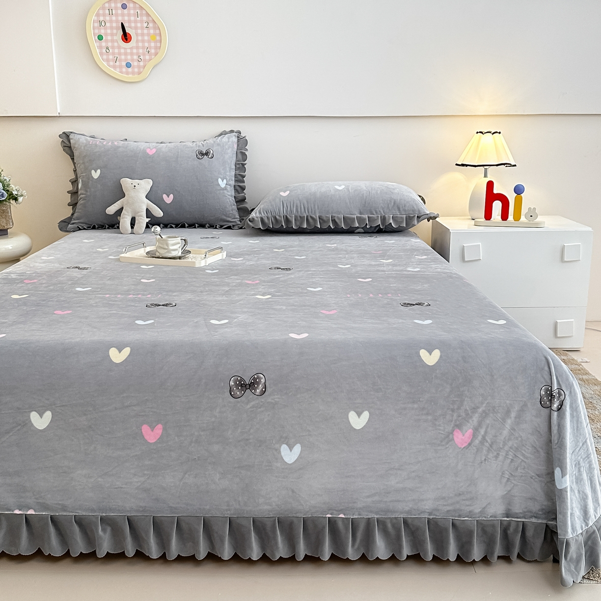 91家纺网 家纺一手货源 找家纺 手艺人家纺 2025新款宝宝绒单层床盖三件套 NDC30