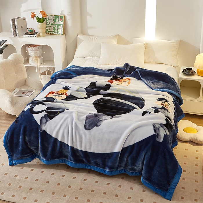 91家纺网 家纺一手货源 找家纺 铺尚美家纺 2025新款拉舍尔毛毯毯子双层加厚不加棉不加布 4-12斤可定制外贸毛毯 005 太空熊