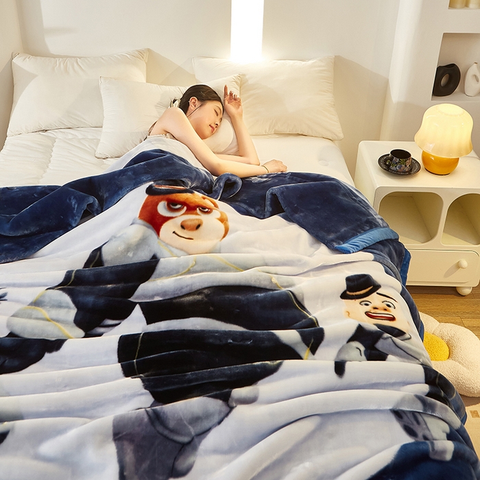 91家纺网 家纺一手货源 找家纺 铺尚美家纺 2025新款拉舍尔毛毯毯子双层加厚不加棉不加布 4-12斤可定制外贸毛毯 005 太空熊