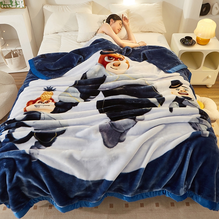 91家纺网 家纺一手货源 找家纺 铺尚美家纺 2025新款拉舍尔毛毯毯子双层加厚不加棉不加布 4-12斤可定制外贸毛毯 005 太空熊