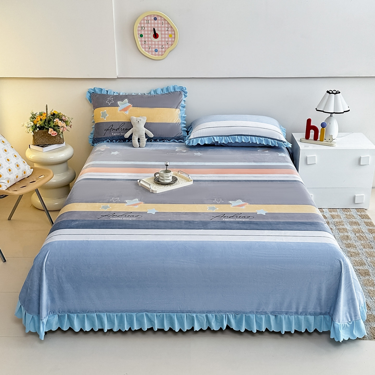 91家纺网 家纺一手货源 找家纺 （总）手艺人家纺 2025新款宝宝绒单层床盖三件套