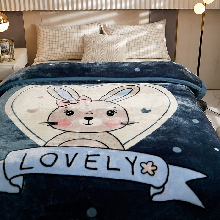 91家纺网 家纺一手货源 找家纺 铺尚美家纺 2025新款拉舍尔毛毯毯子双层加厚不加棉不加布 4-12斤可定制外贸毛毯 021 兔子