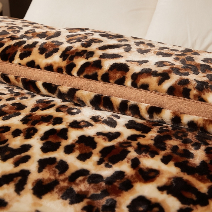 91家纺网 家纺一手货源 找家纺 铺尚美家纺 2025新款拉舍尔毛毯毯子双层加厚不加棉不加布 4-12斤可定制外贸毛毯 631 豹点