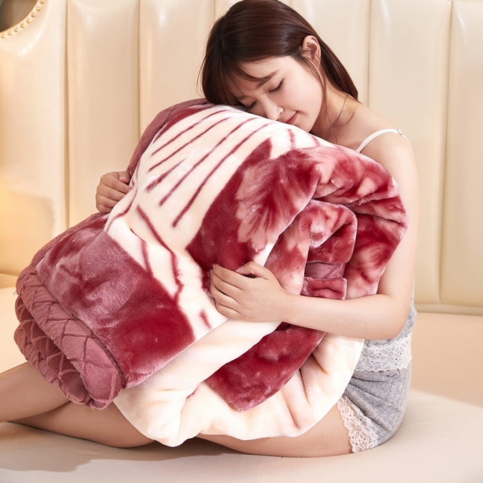 91家纺网 家纺一手货源 找家纺 铺尚美家纺 2025新款拉舍尔毛毯毯子双层加厚不加棉不加布 4-12斤可定制外贸毛毯 632 豆沙