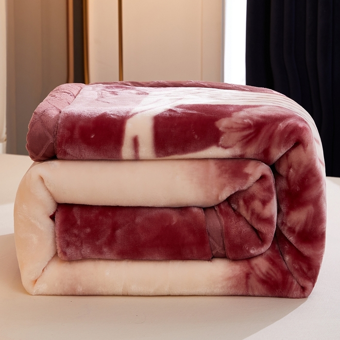 91家纺网 家纺一手货源 找家纺 铺尚美家纺 2025新款拉舍尔毛毯毯子双层加厚不加棉不加布 4-12斤可定制外贸毛毯 632 豆沙