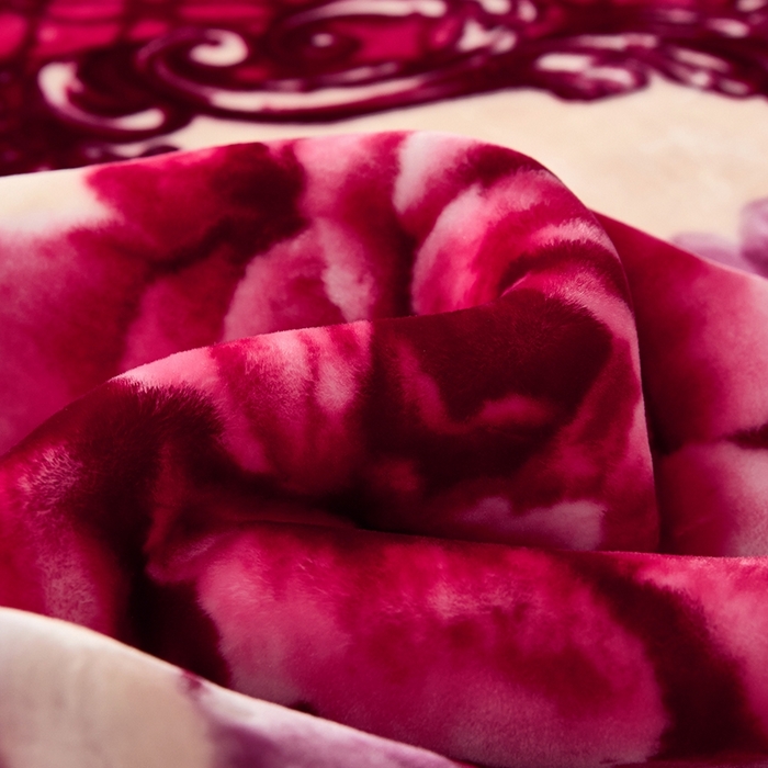 91家纺网 家纺一手货源 找家纺 铺尚美家纺 2025新款拉舍尔毛毯毯子双层加厚不加棉不加布 4-12斤可定制外贸毛毯 638 酒红