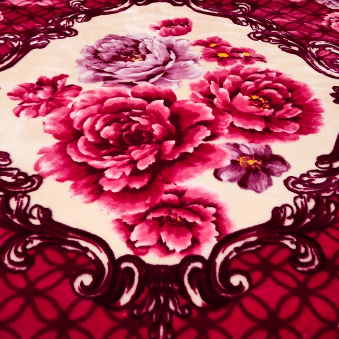 91家纺网 家纺一手货源 找家纺 铺尚美家纺 2025新款拉舍尔毛毯毯子双层加厚不加棉不加布 4-12斤可定制外贸毛毯 638 酒红