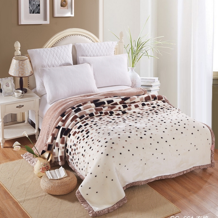 91家纺网 家纺一手货源 找家纺 铺尚美家纺 2025新款拉舍尔毛毯毯子双层加厚不加棉不加布 4-12斤可定制外贸毛毯 661 方格