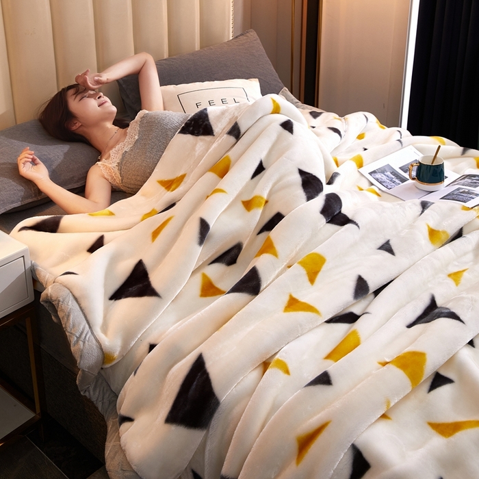 91家纺网 家纺一手货源 找家纺 铺尚美家纺 2025新款拉舍尔毛毯毯子双层加厚不加棉不加布 4-12斤可定制外贸毛毯 706 米三角