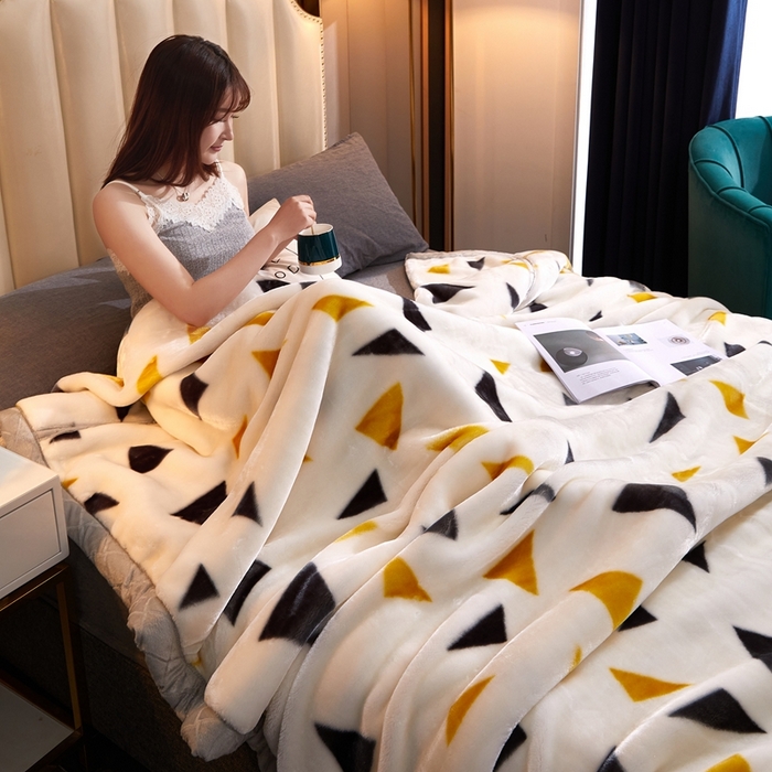 91家纺网 家纺一手货源 找家纺 铺尚美家纺 2025新款拉舍尔毛毯毯子双层加厚不加棉不加布 4-12斤可定制外贸毛毯 706 米三角