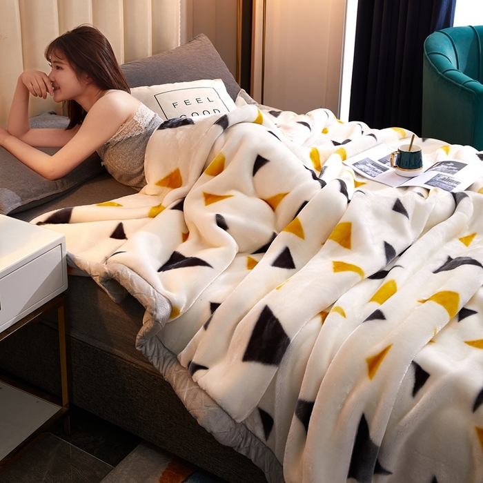 91家纺网 家纺一手货源 找家纺 铺尚美家纺 2025新款拉舍尔毛毯毯子双层加厚不加棉不加布 4-12斤可定制外贸毛毯 706 米三角