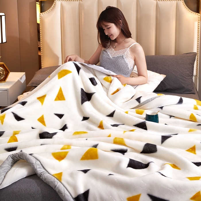 91家纺网 家纺一手货源 找家纺 铺尚美家纺 2025新款拉舍尔毛毯毯子双层加厚不加棉不加布 4-12斤可定制外贸毛毯 706 米三角