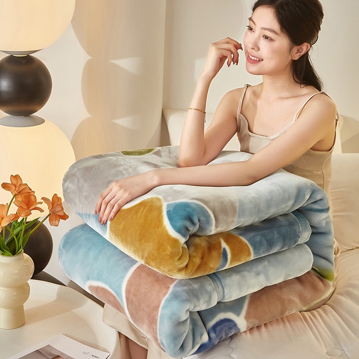 91家纺网 家纺一手货源 找家纺 铺尚美家纺 2025新款拉舍尔毛毯毯子双层加厚不加棉不加布 4-12斤可定制外贸毛毯 803 蓝