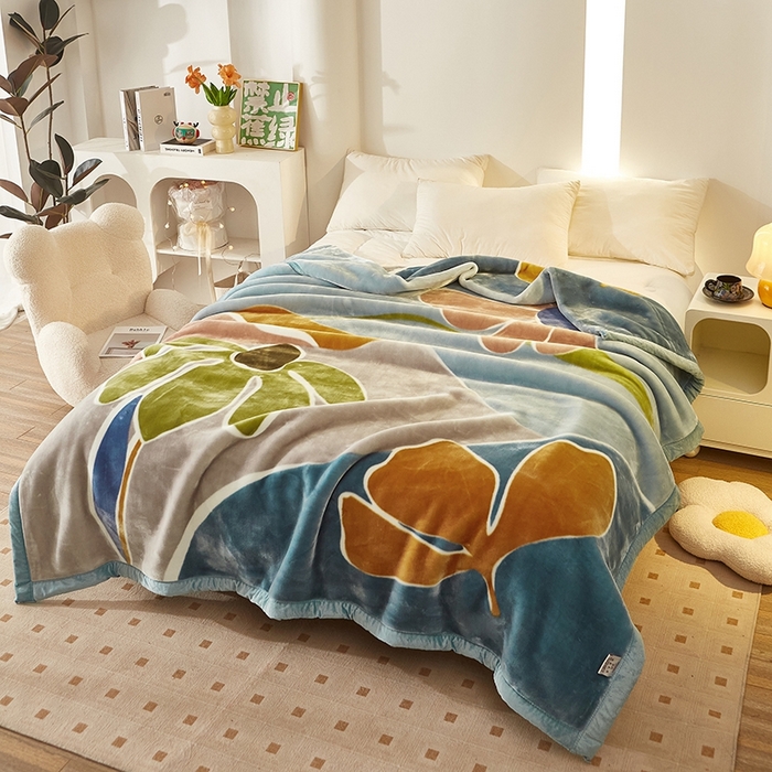 91家纺网 家纺一手货源 找家纺 铺尚美家纺 2025新款拉舍尔毛毯毯子双层加厚不加棉不加布 4-12斤可定制外贸毛毯 803 蓝