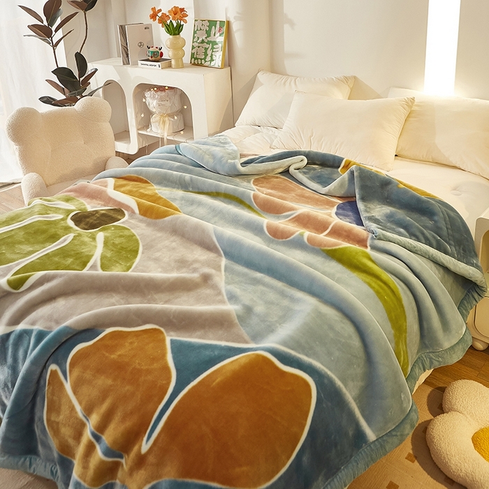 91家纺网 家纺一手货源 找家纺 铺尚美家纺 2025新款拉舍尔毛毯毯子双层加厚不加棉不加布 4-12斤可定制外贸毛毯 803 蓝