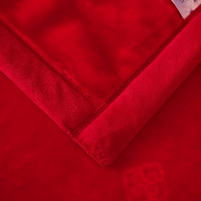 91家纺网 家纺一手货源 找家纺 铺尚美家纺 2025新款拉舍尔毛毯毯子双层加厚不加棉不加布 4-12斤可定制外贸毛毯 903 大红