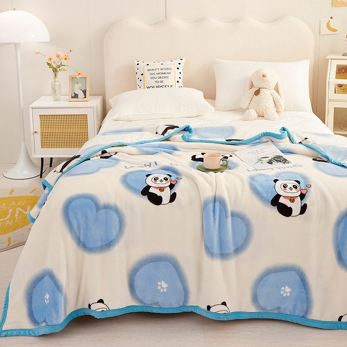 91家纺网 家纺一手货源 找家纺 （总）肖恩毯业 2025新款印花雪貂绒毛毯沙发盖毯午睡毯子